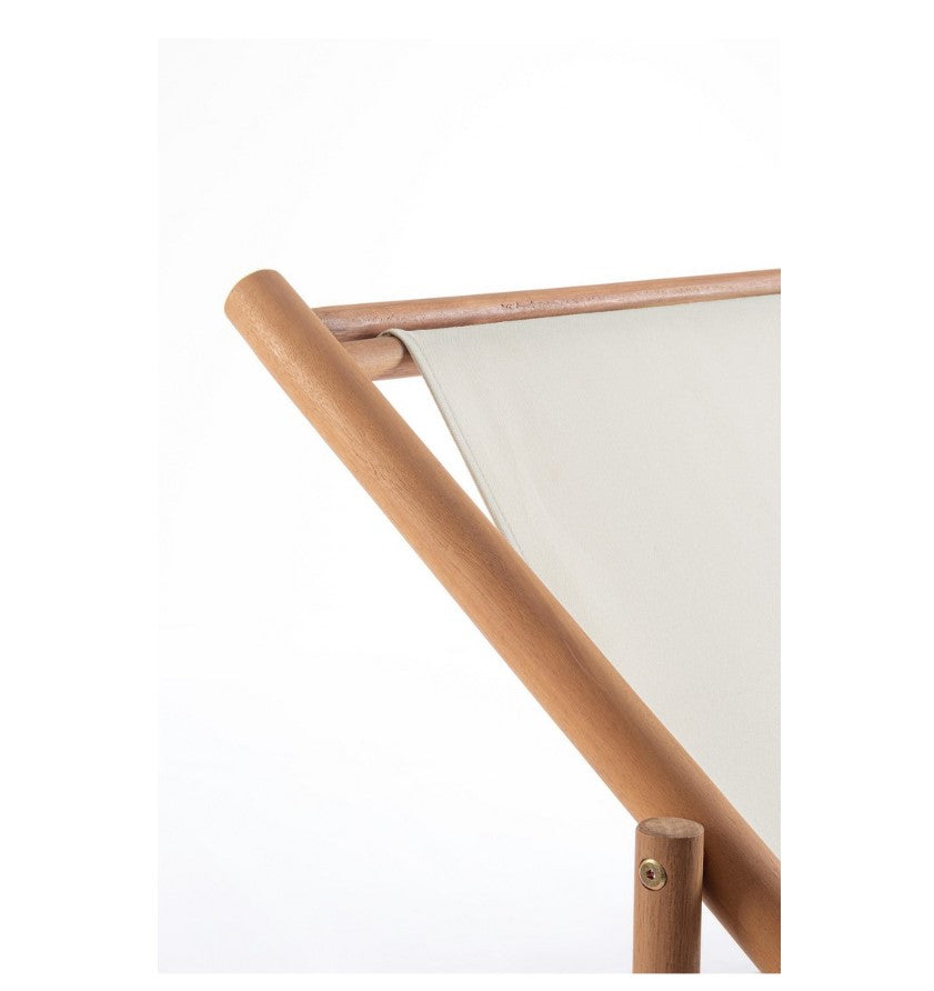 Bizzotto Bizzotto Liegestuhl Danubio in Teakholzoptik mit weißer Rückenlehne, EAN 8051836783843