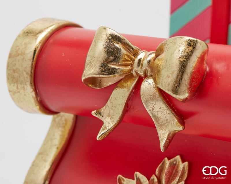 edg enzo de gasperi edg enzo de gasperi base pino slitta di natale h 39 cm l 43 cm l 22 cm green red ean 8059824559326