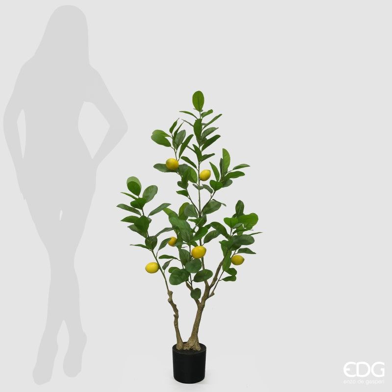 edg enzo de gasperi edg enzo de gasperi limone vogue x6 con vaso pianta artificiale h 126 cm verde giallo ean 8059824607430