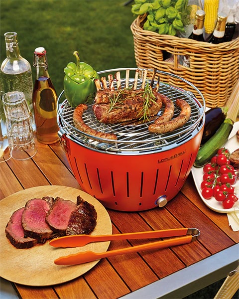 lotusgrill lotusgrill barbecue portatile 35 x 35 x 23 4 cm per interno ed esterno blu ean 4260023010875