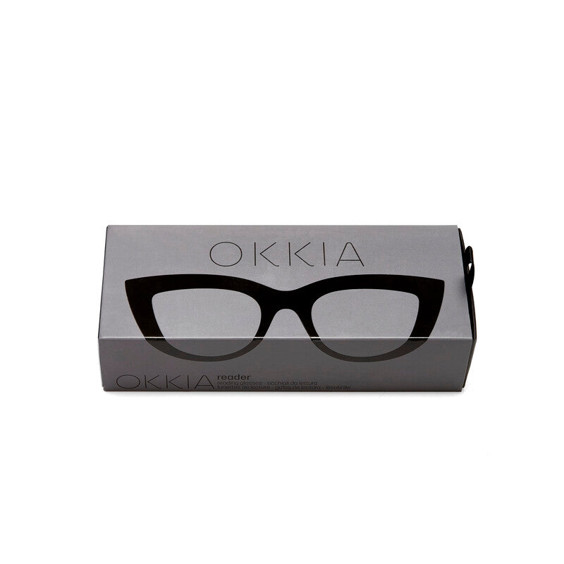 okkia okkia occhiale da lettura mod claudia premontato gatto soft touch spring nero diottrie 200 ean 8055773192935