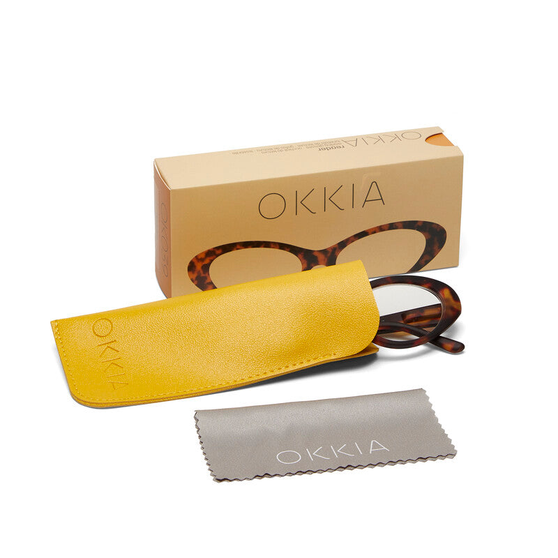 okkia okkia occhiale da lettura mod lina cat eye classic havana diottrie 2 50