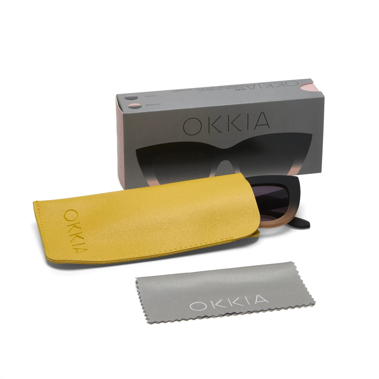 okkia okkia occhiale da sole premontato gatto big frame mod claudia black pink ean 8056211371431