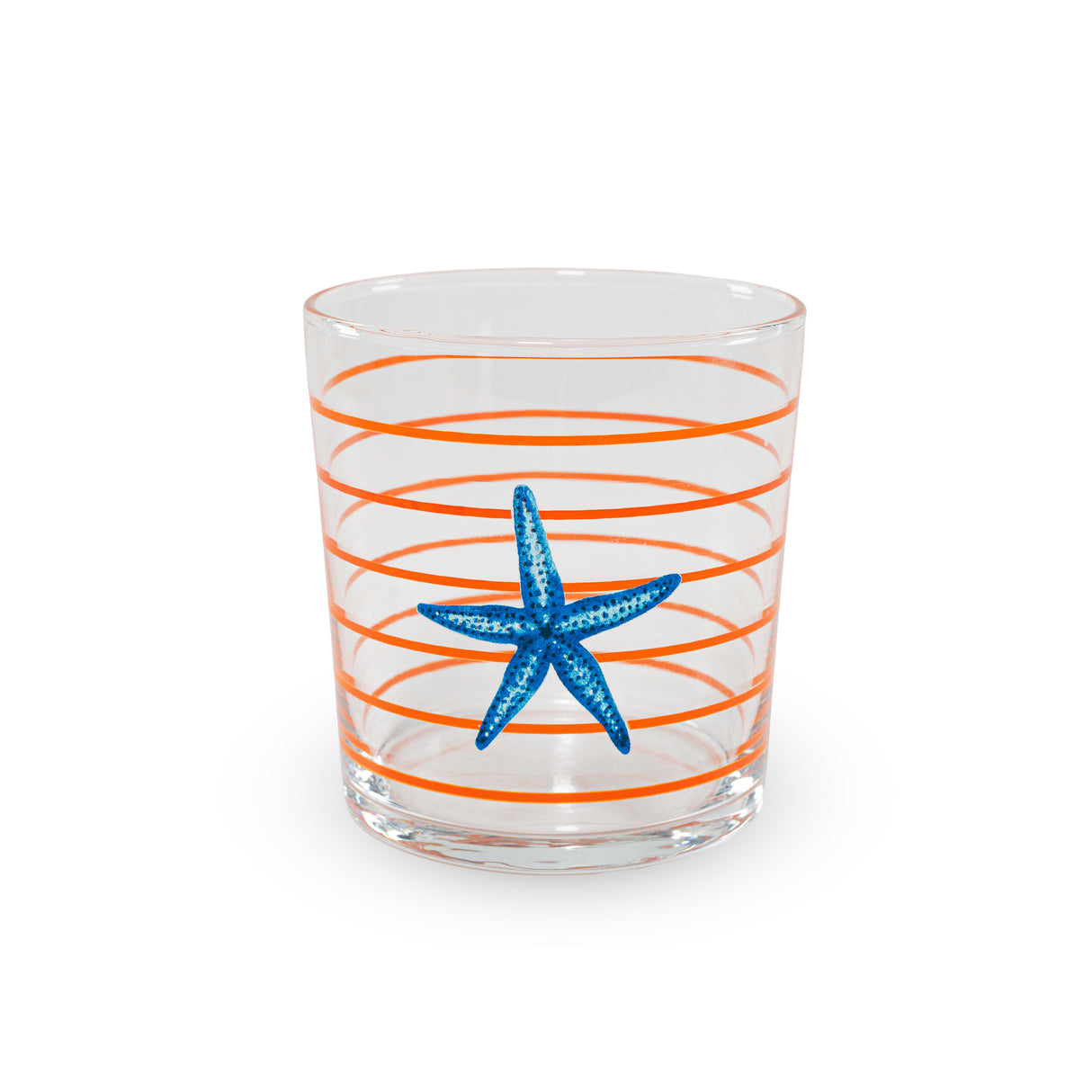 wd lifestyle wd lifestyle set 4 bicchieri in vetro 300 ml decoro mare con righe arancioni ean 8055035685298