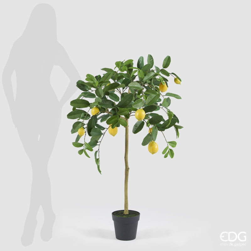edg enzo de gasperi edg enzo de gasperi limone anti uv x9 con vaso pianta artificiale h 125 cm verde giallo ean 8059824607546