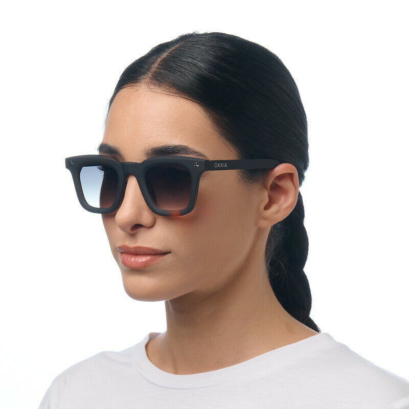 okkia okkia occhiale da sole premontato mod firenze soft touch black havana lenti green ean 8056211375743