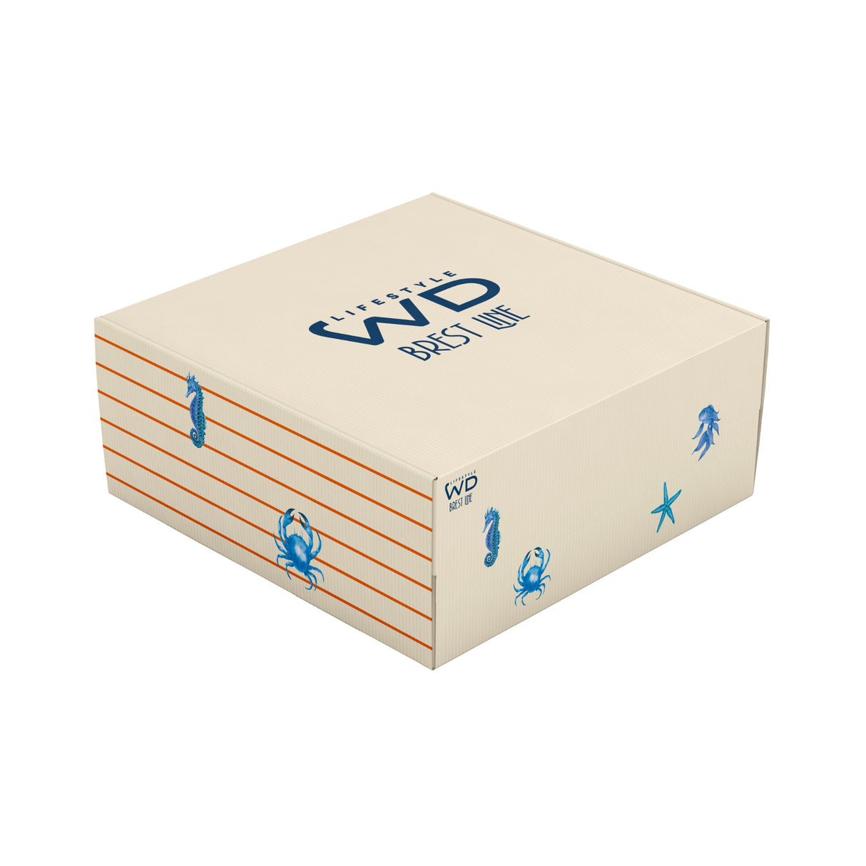 wd lifestyle wd lifestyle set 4 bicchieri in vetro 300 ml decoro mare con righe arancioni ean 8055035685298