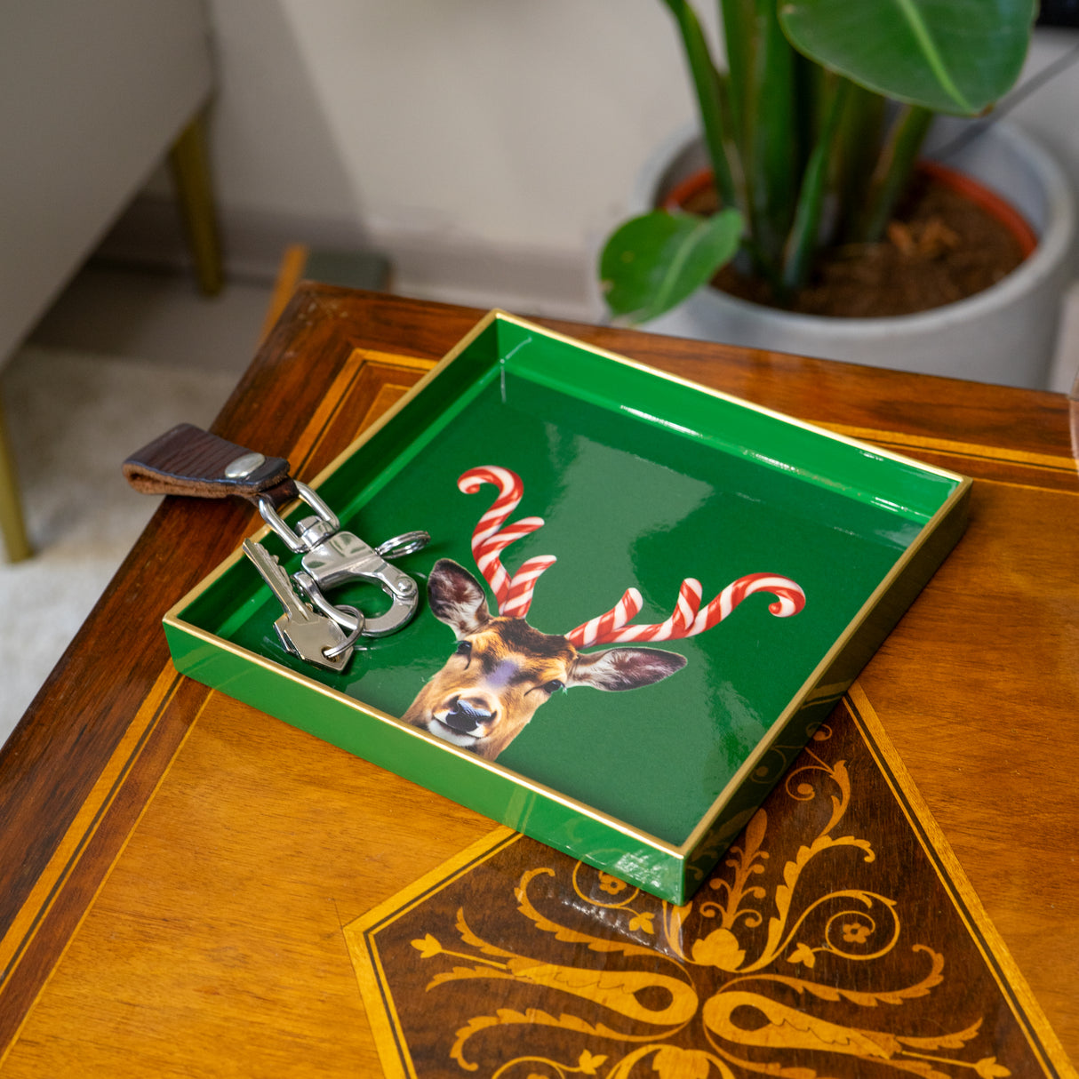 wd lifestyle wd lifestyle vassoio svuota tasche quadrato 20 x 20 cm decoro corna candy cane natale ean 8053300577859