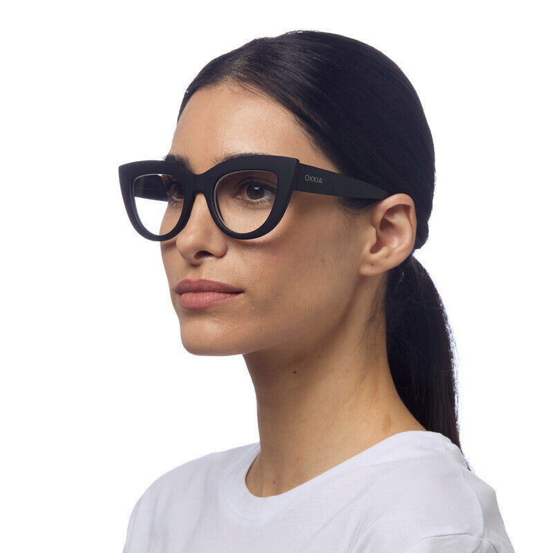 okkia okkia occhiale da lettura mod claudia premontato gatto soft touch spring nero diottrie 3 00 ean 8055773192959