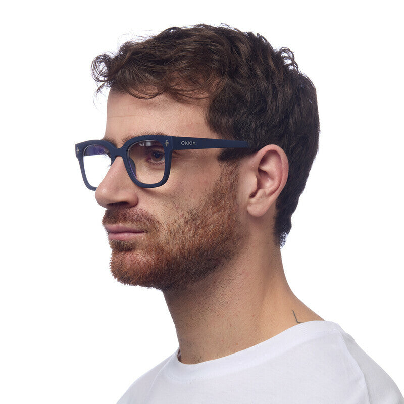 okkia okkia occhiale da lettura mod giovanni premontato soft touch spring anti luce blu magframe midnight diottrie 1 50 ean 8056211370724