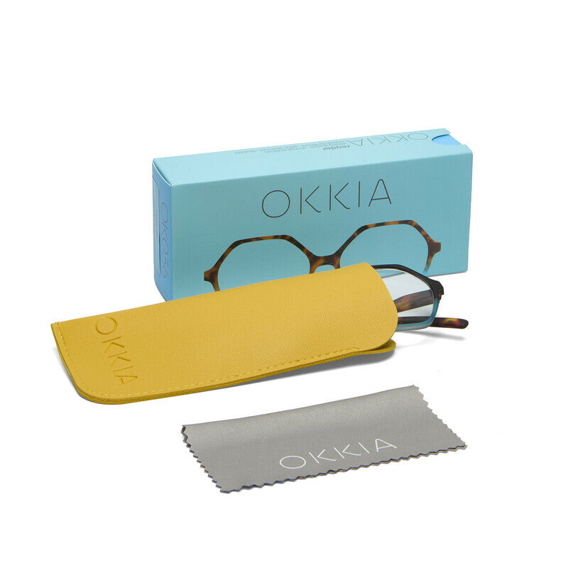 okkia okkia occhiale da lettura mod valencia premontato soft touch spring anti luce blu havana blue diottrie 2 00 ean 8056211374623
