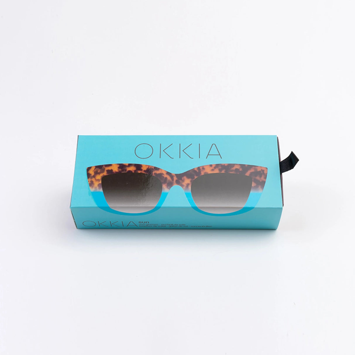 okkia okkia occhiale da sole premontato gatto big frame mod claudia havana blue ean 8052862284847