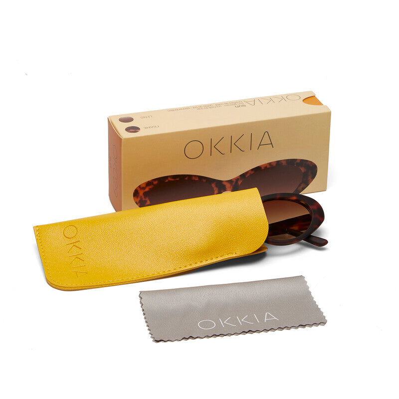 okkia okkia occhiale da sole premontato mod lina cat eye soft touch classic havana lenti brown ean 8058093549274
