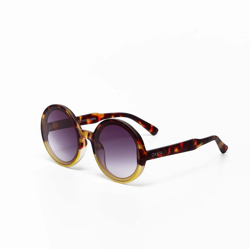 okkia okkia occhiale da sole premontato mod monica round havana yellow ean 8052862288999