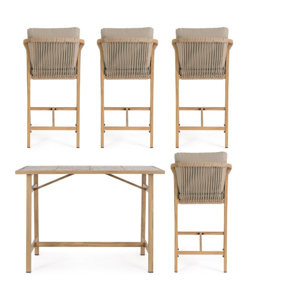 bizzotto bizzotto set bar tavolo rettangolare e 4 sgabelli kalimera colore desert ean 8051836779006