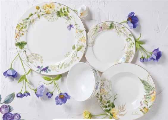edg enzo de gasperi edg enzo de gasperi set piatti fiorimix fondi piatti frutta ciotoli 24 pz giallo verde ean 8059824654663
