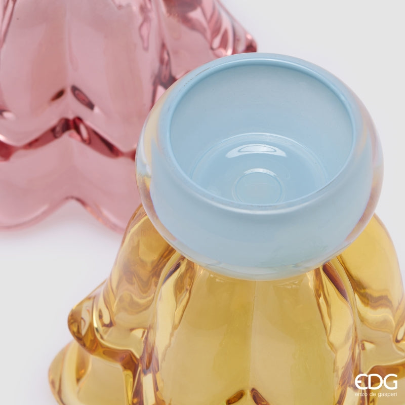 edg enzo de gasperi edg enzo de gasperi vaso fiore con piede e portacandela ass h 155 cm d 15 cm multicolor 1 pz ean 8059824625281