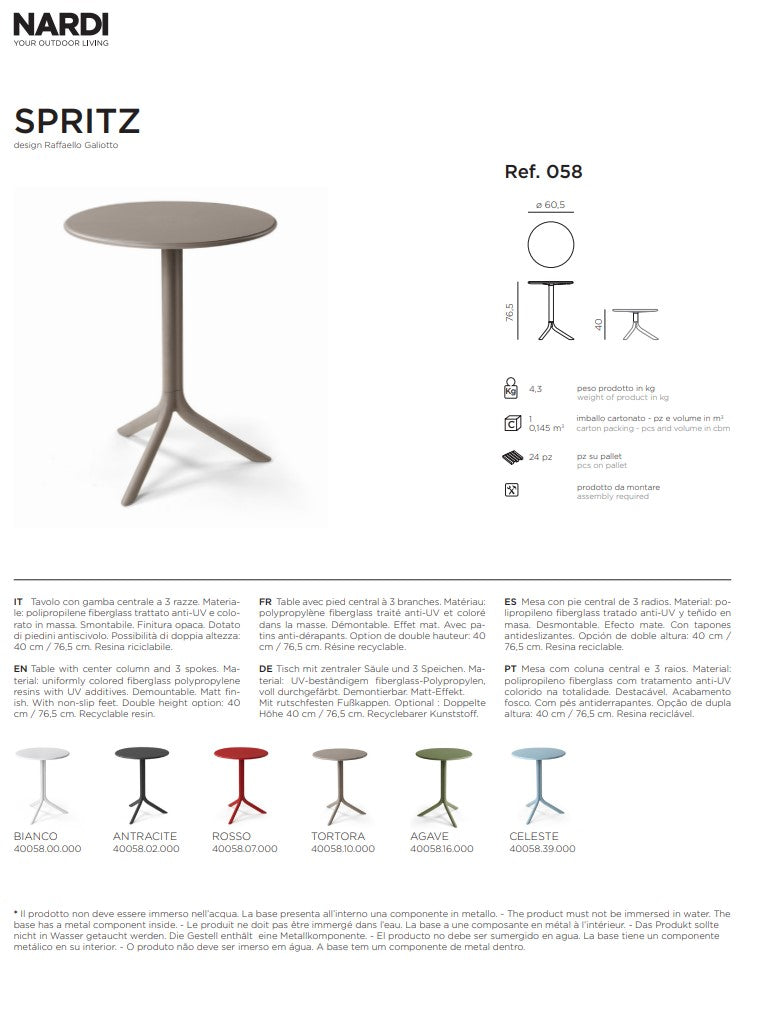 nardi nardi tavolo spritz senape rotondo ean 8010352058569