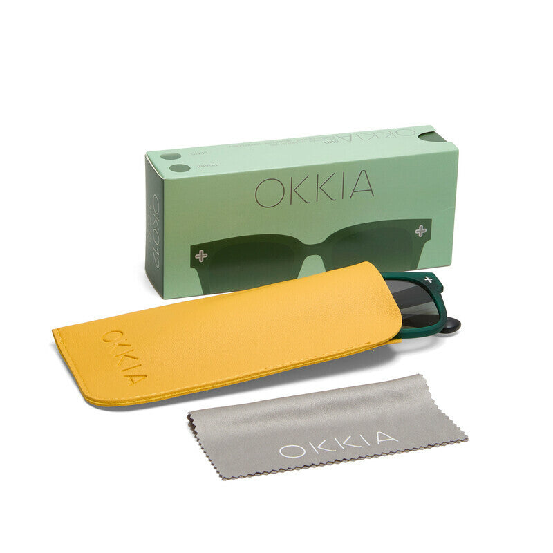 okkia okkia occhiale da sole premontato mod giovanni translucid verde soft touch con lenti verde ean 8056211375323