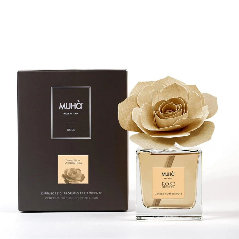 Muhà Profumatore Diffusore Rosa Natur Vaniglia e Ambra Pura 100ml