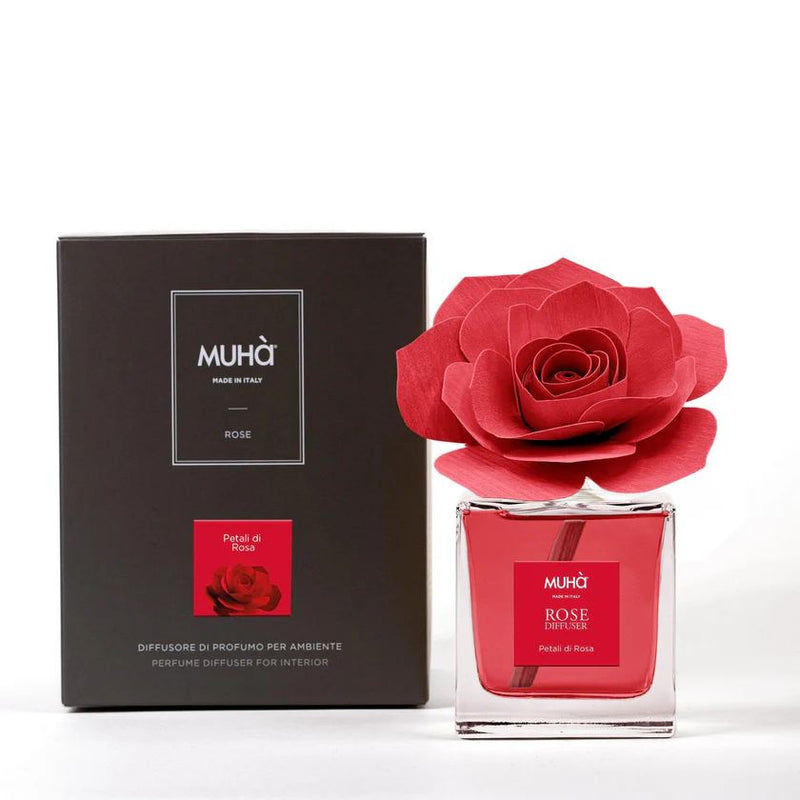 Muhà Profumatore Diffusore Rosa Rossa Petali di Rosa 100 Ml