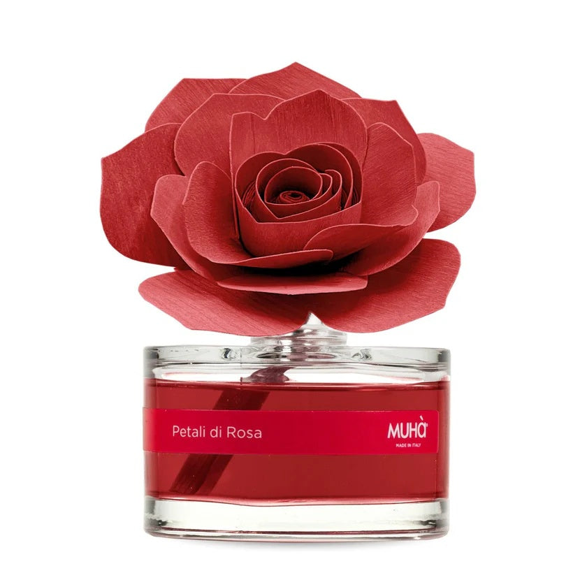 Muhà Profumatore Diffuser Rosa Rossa Bomboniera 50ML Petali di Rosa