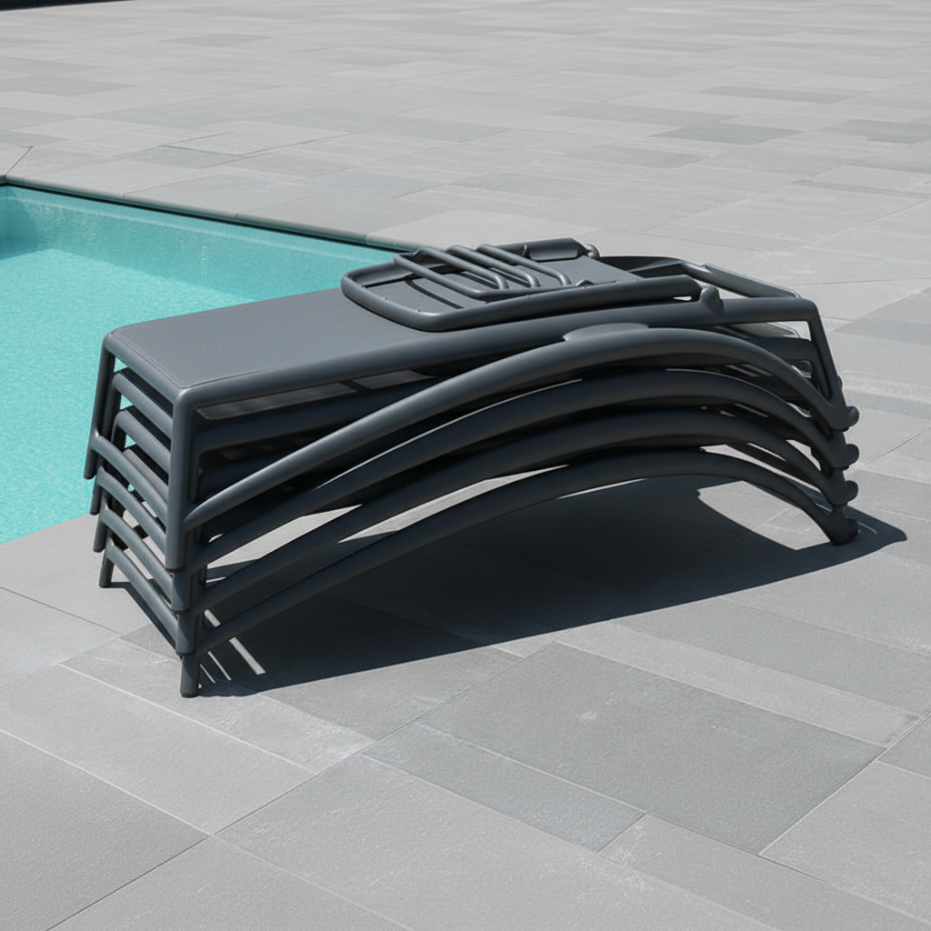 Nardi Atlantico antracite impilati poolside