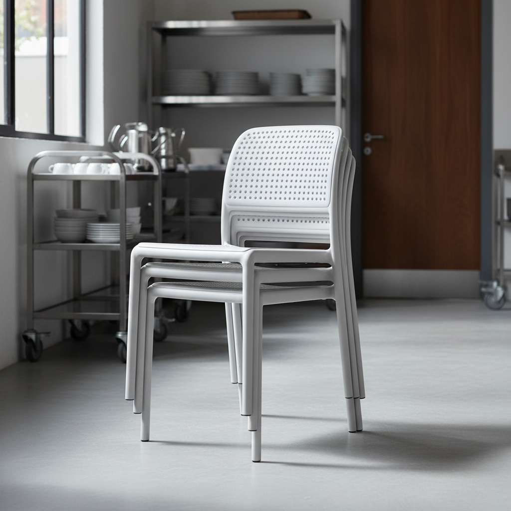 Nardi Bora Bistrot bianco impilabili