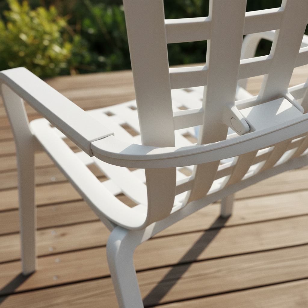 Nardi Folio weiß – Detailansicht des Mechanismus auf der Terrasse