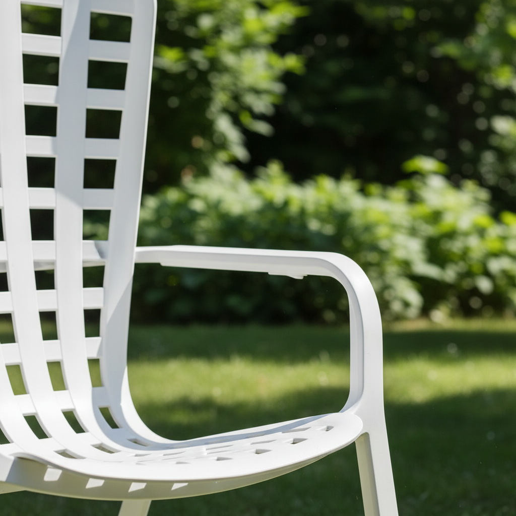 Nardi Folio in Weiß – Detailansicht der Rückenlehne für den Garten