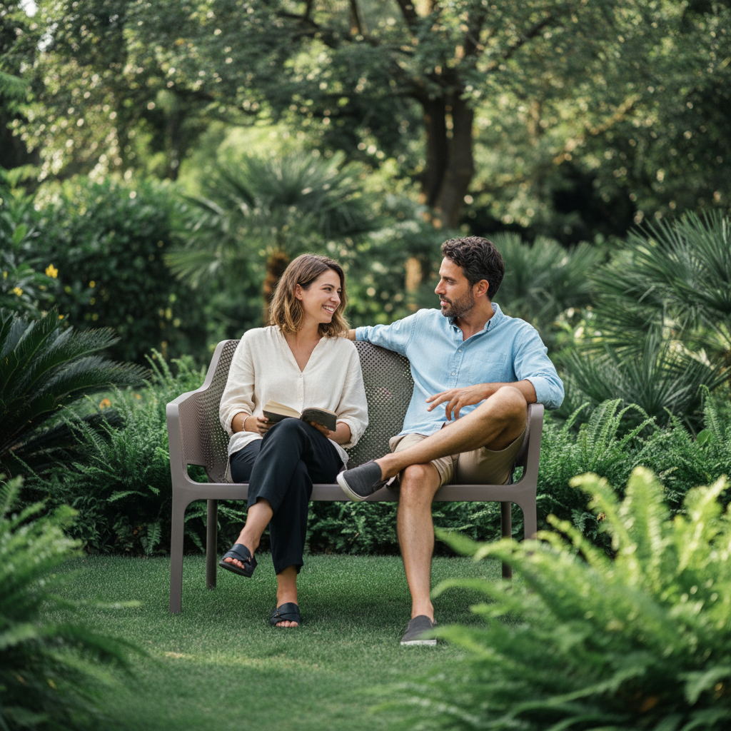 Nardi Net Bench tortora garden two people