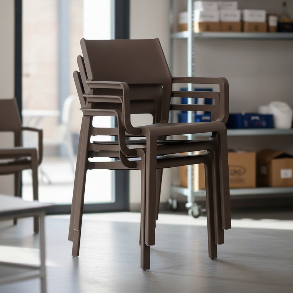 Nardi Trill Sessel, tabakfarben, stapelbar, komplett