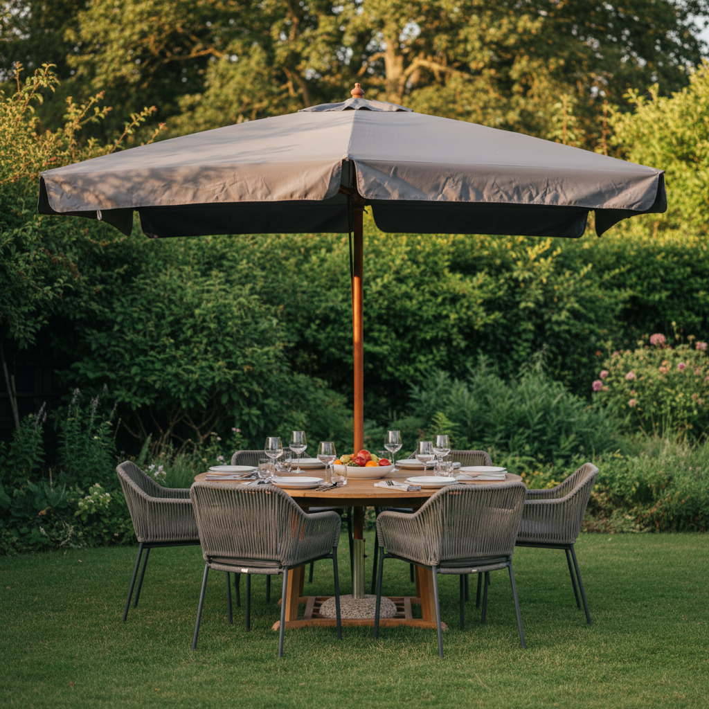 Sonnenschirm De Lux – Gartenrestaurant