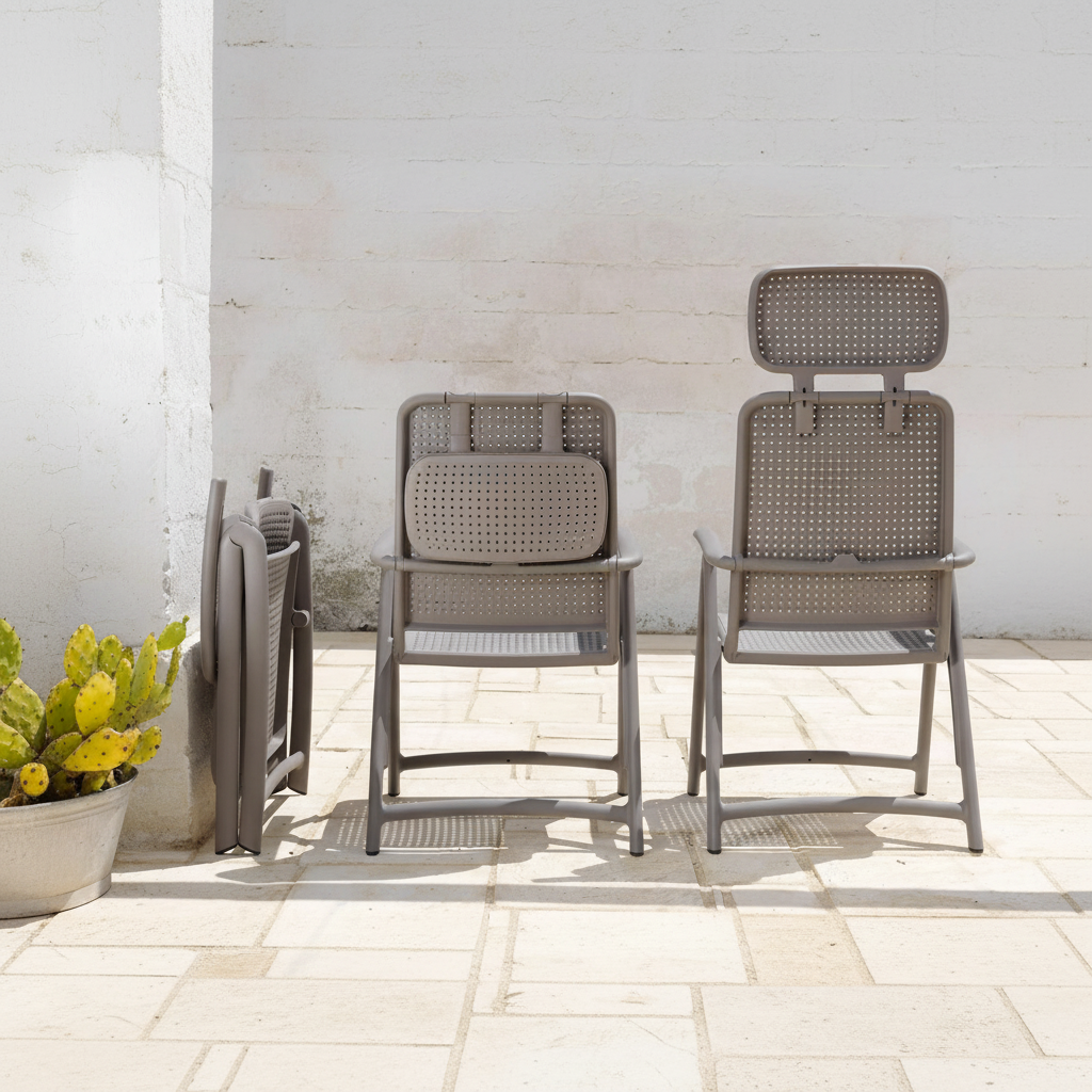 Poltrone Acquamarina Nardi pieghevole e aperta - formato quadrato