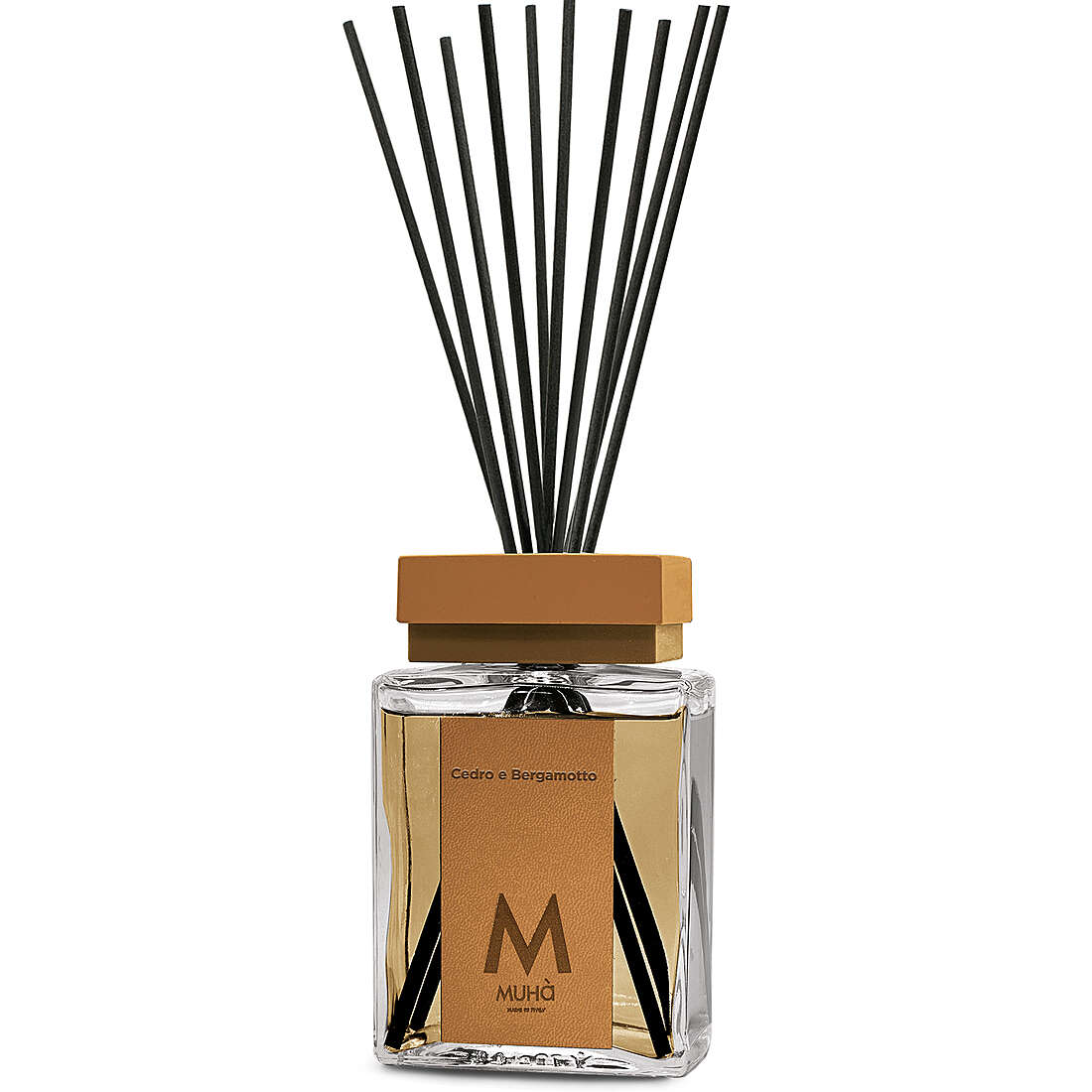 Muhà Luxe Perfume Diffusore Ambiente con Bastoncini Cedro e Bergamotto 500 Ml