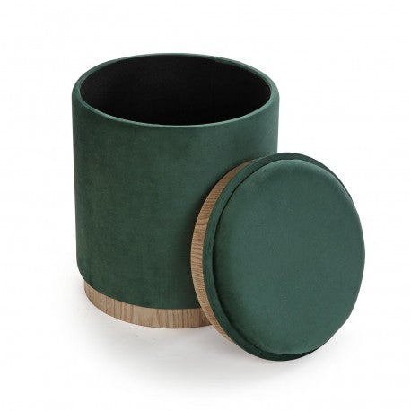 Versa Puff con Storage e Vassoio Velvet Verde