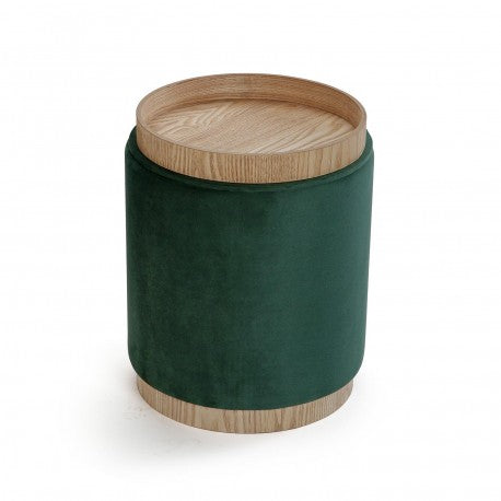 Versa Puff con Storage e Vassoio Velvet Verde