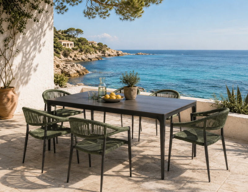 Moia Greenwood Alghero Tavolo Outdoor Antracite Gres Grigio 180×90 cm