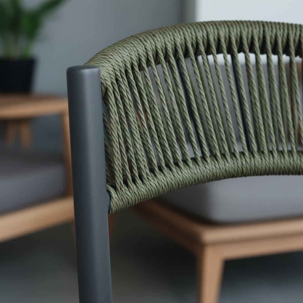 Sedia Milano grigio verde dettaglio wicker