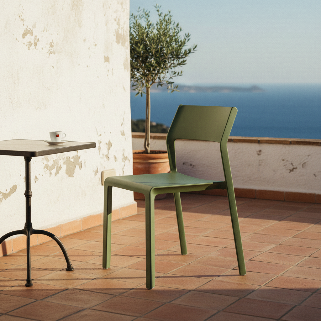 Sedia Trill Bistrot Agave su terrazza