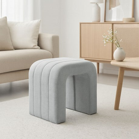 Versa Sgabello Imbottito Grigio Chiaro