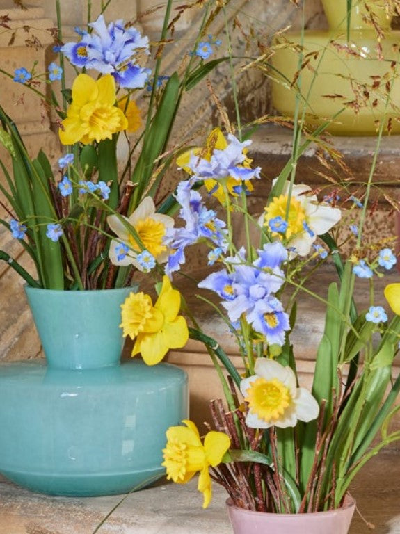 EDG Enzo De Gasperi Round Vase with Neck H 15 Cm D 16 Cm Waterproof Aqua