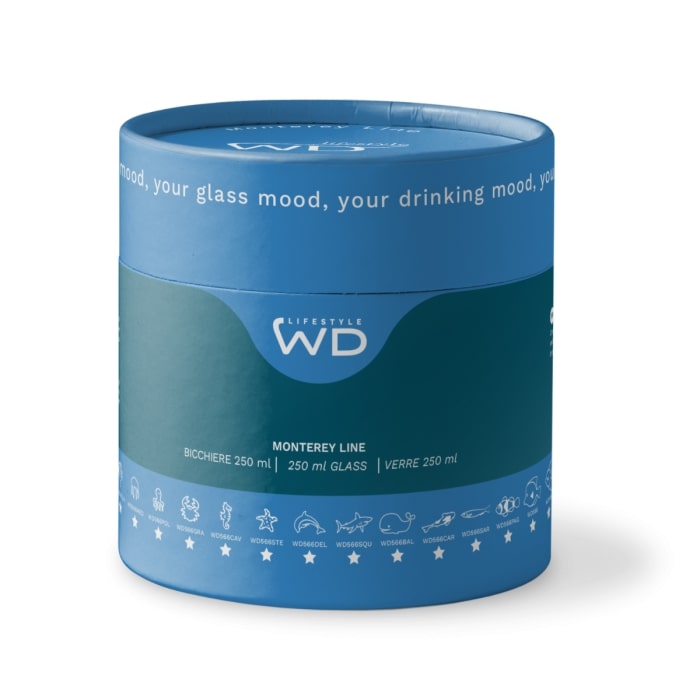 WD LifeStyle Bicchiere Vetro Borosilicato Cc 250 ml Decoro Carpa