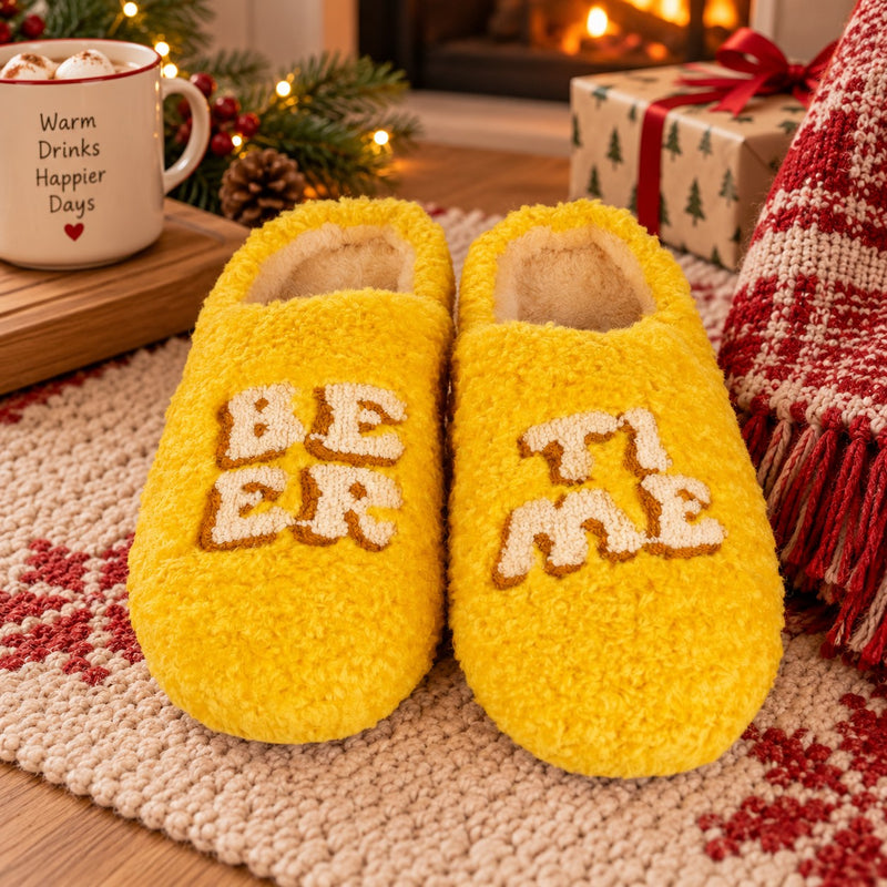 WD Lifestyle Pantofole Beer Time Taglia L/XL – Pantofole Divertenti da Casa