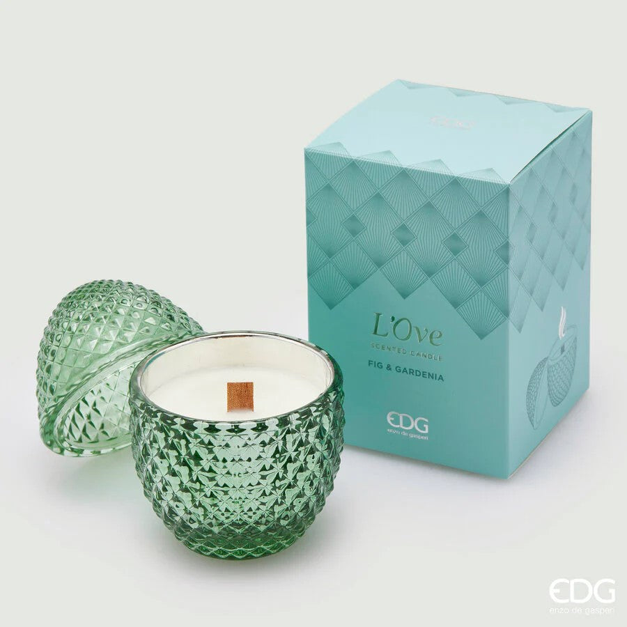 EDG Enzo De Gasperi Candela L'Ove a Forma di Uovo Con Profumo H 12 Cm D 8 Cm Fig & Gardenia