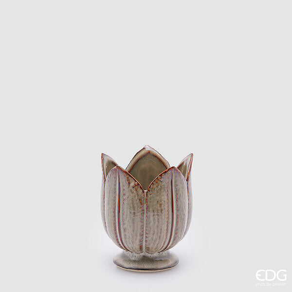 EDG Enzo De Gasperi Tulip Vase H 13 Cm D 11 Cm Sage