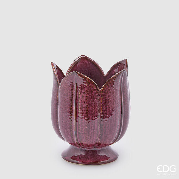 EDG Enzo De Gasperi Vaso Tulipano H 19 Cm D 16 Cm Purple