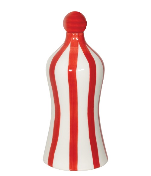 Saffron Stripes Lido Bottle D 110 Mm H 264 Mm Red