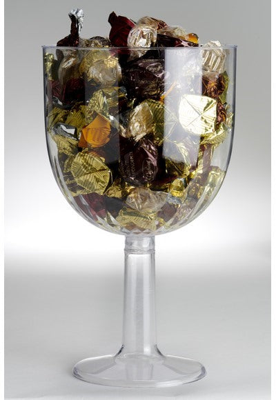 Bigiemme Coppa Acqua Plastica Trasparente Gambo Lungo 16x27 cm