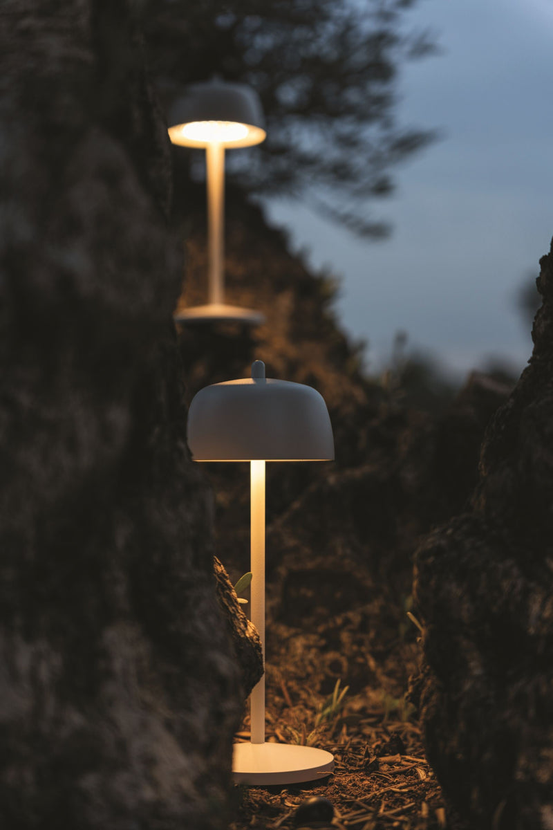 Zafferano Circe Lampada Tavolo D 110 Mm H 300 Mm Bianco Op.
